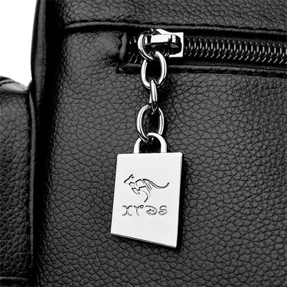 Many Pockets Women Leather Top-handle Bag Luxury Designer Female Shoulder Messenger Shopper Bags Brand Ladies Crossbody Handbags