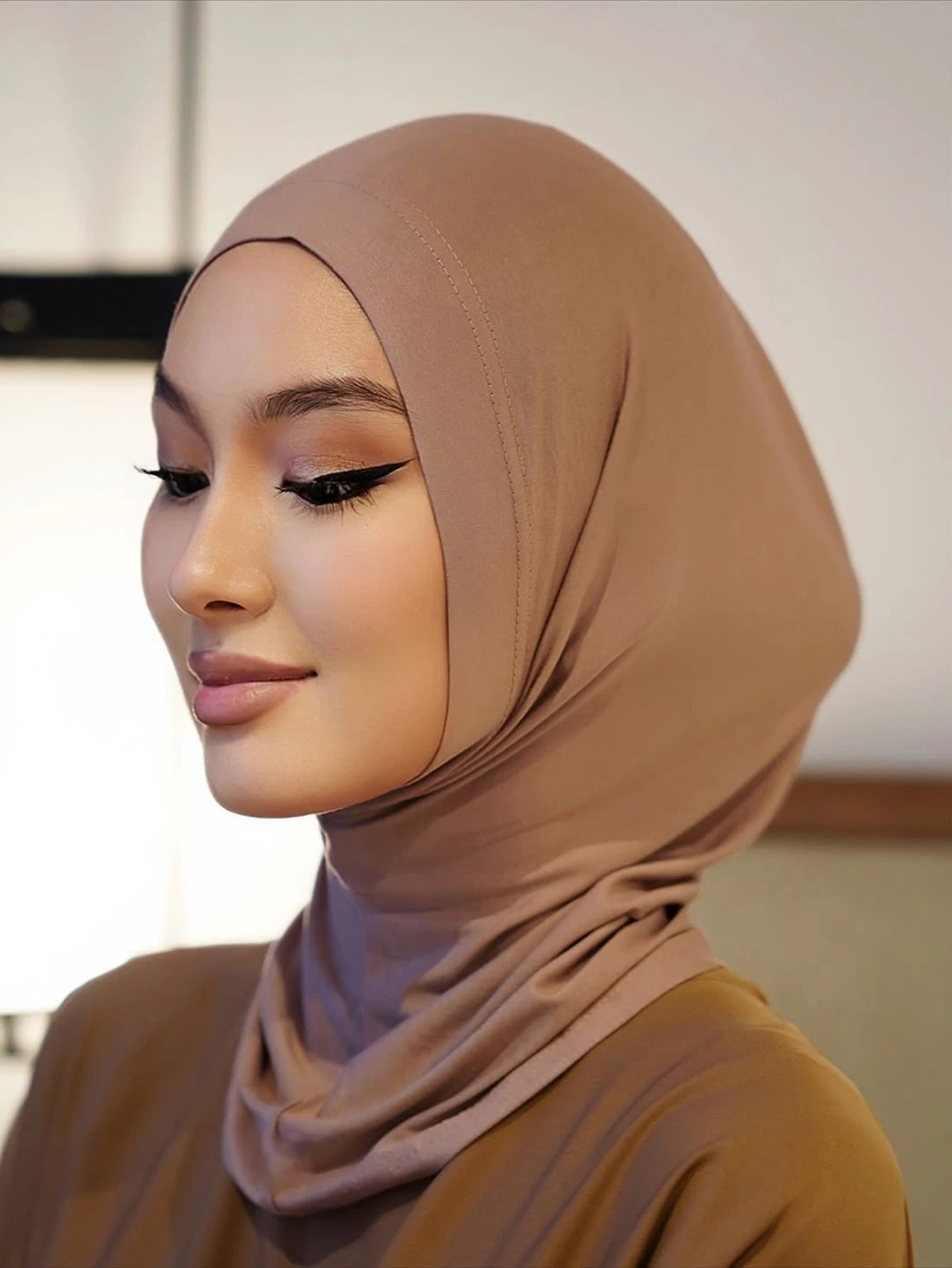 Soft Elasticity Modal Pull on Hijab Muslim Full Cover Neck Instant Hijab Islam Ready to Wear Hijab Scarf HeadWrap Ramadan Prayer