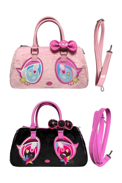 Hot Girl Sweet Cute Crossbody Bag Women Cartoon Pink Shoulder Bags Ladies Large Capacity Plush Y2K Aesthetic Black Handbag 2025
