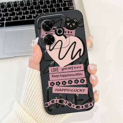 Casing For Redmi 13 Case 13 5G Cute Cat Fashion Luxury Flowers Silicone Shockproof Back Cover For Redmi 13 5G Phone Case Bumper