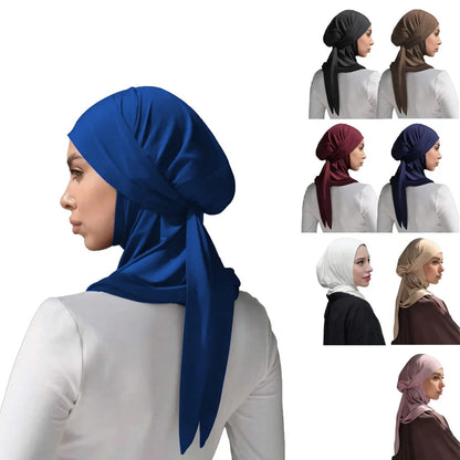 Bandage Instand Hijab Scarf for Muslim Women Plain Headscarf Head Wraps Islamic Turban Femme Musulman Headband Scarves