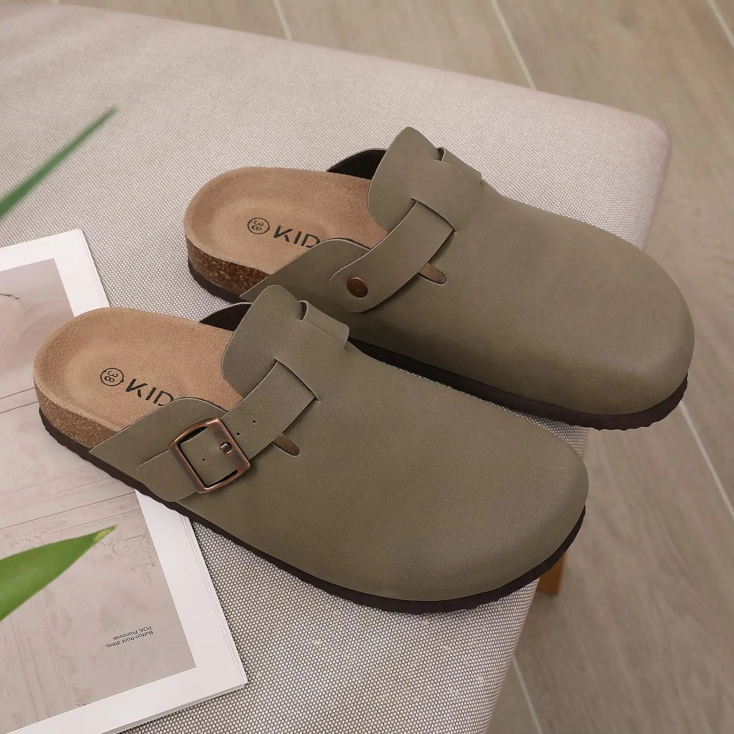 Evshine Men's Cow Suede Clogs with Arch Support Leather Mules Comfort Fashion Potato Shoe Women Cork Footbed Genuine Suede Clogs