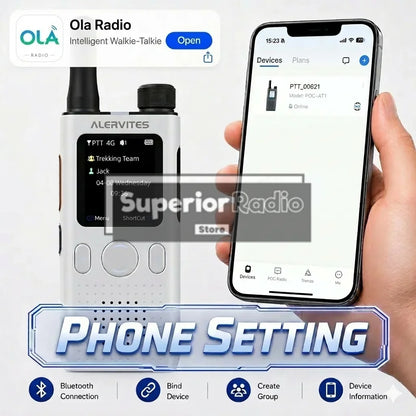 1/2/3PCS ALERVITES PoC AT1 Global Walkie Talkie Baofeng Radio 4G LTE Unlimited Distance US/EU Version OLA APP USB-C Ultra-light