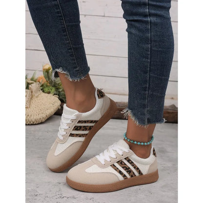2026 Women Spring Sneakers Brand Classical Outdoor Casual Shoes Luxury Designer Leopard Print Comfort  Flat Shoes