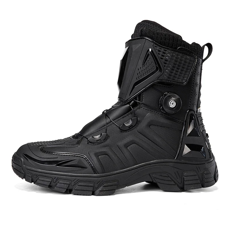New Men's Motorcycle Boots Outdoor Waterproof TPU Protective Men Motorcycle Shoes Anti-slip Biker Motocross Riding Boot 1133