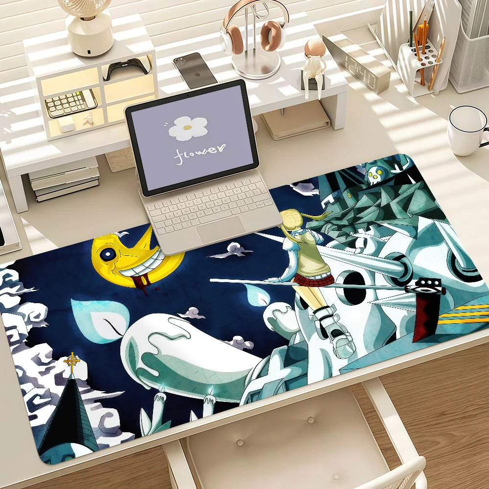 Anime S-Soul E-Eater Mouse Pad Anti Slip Rubber Edge Locked Thickened Laptop Gaming Desk Mat