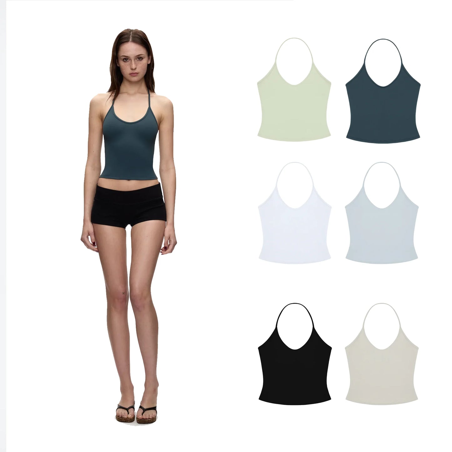 Womens Wide Shoulder Strap Tank Top Racerback Sports Vest High Stretch Slim Fit Basic Camisole Multi Color Casual Workout Wear