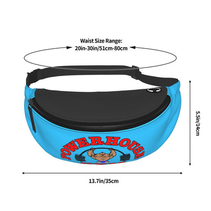 Powerhouse Gym Fanny Bag Custom Bodybuilders Fitness Crossbody Waist Pack Men Women Cycling Camping Phone Money Pouch