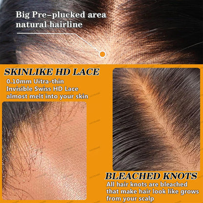 Glueless Wigs Real HD Lace Frontal Wig Human Hair Wig For Woman Melt Skins Silky Straight 4×4/5×5 HD Lace Front Wig 13×4 HD Lace