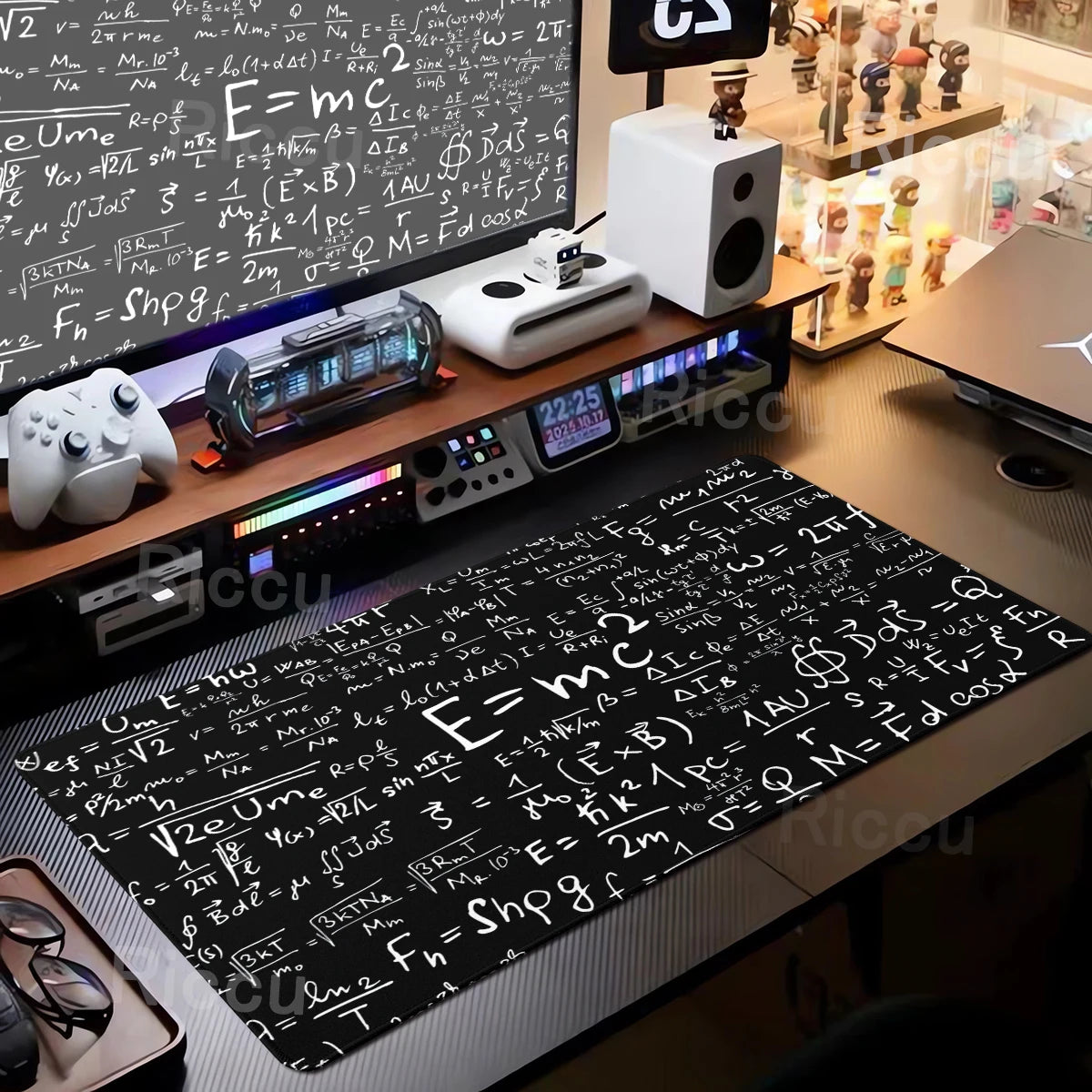Black Mousepad E=mc2 Formula Science Mouse Pad Math Desk Pad Extended PC Keyboard Mats Large XXL Gamer Mousepad Desk accessories