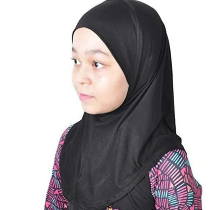 Girls Kids Muslim 1 Piece Amira Practical Hijab Headscarf Instant Scarf Islamic Comfort Headwear for 2 to 6 Years Old