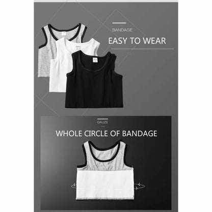 Bandaged chest clip vest, top breathable elastic chest clip vest, women's tight elastic vest