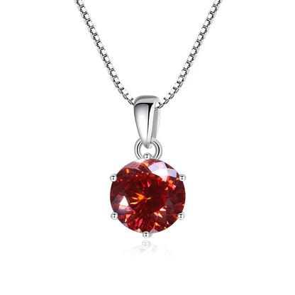 Butterflykiss 1CT 100 Faced Cut Moissanite Solitaire Drop Necklaces Gold Plated Pendant Real S925 Silver Chain Jewelry For Women