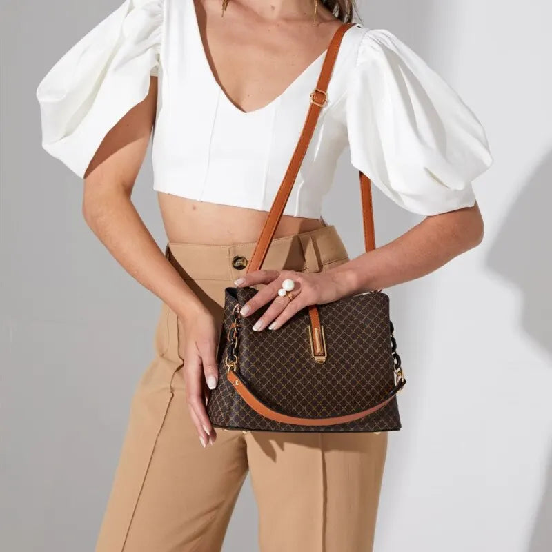New Fashion Bucket Women Luxury Design Shoulder Bag Large Capacity Ladies PU Leather Crossbody Bag