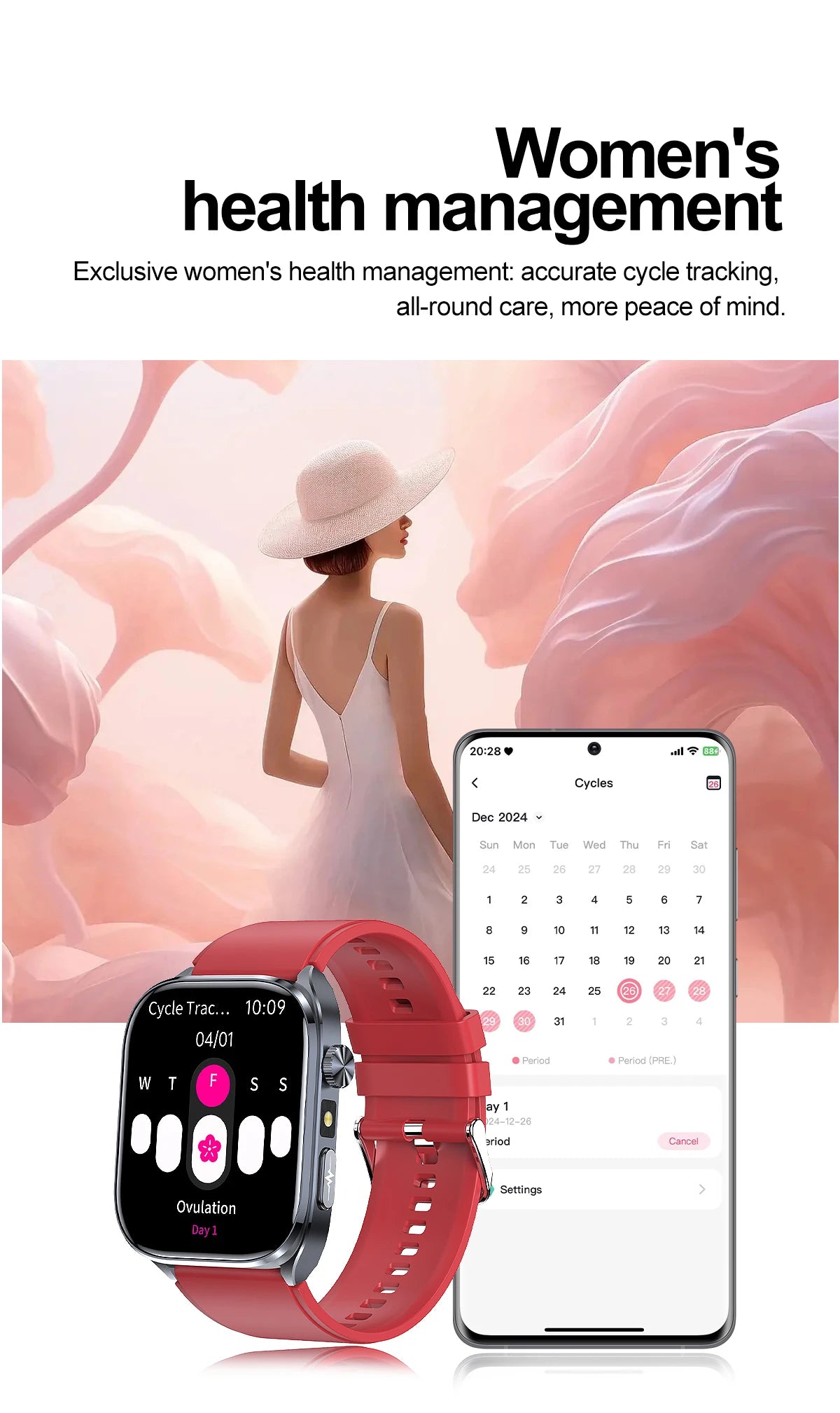 2026 New Non-Invasive Laser Treatment Three High Smart Watch Man ECG Heart Test Blood Fat Uric Acid Smart Watch For Android IOS