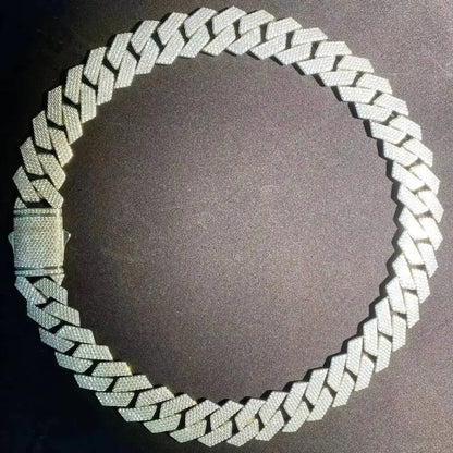 22MM Custom Hip Hop Moissanite Diamond 925 Cuban Link Chain Heavy Cuban Chain for Anniversary Iced out Jewelry