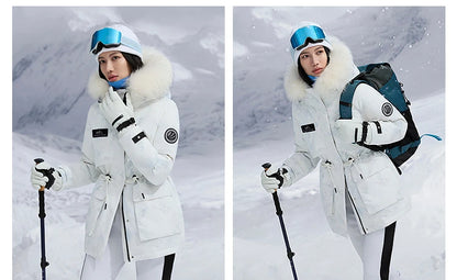 Bosideng Women 6th Generation Extreme Cold Goose Down Parka -20℃ Cold Resistance Winter Puffer Coat with Detachable Raccoon Fur
