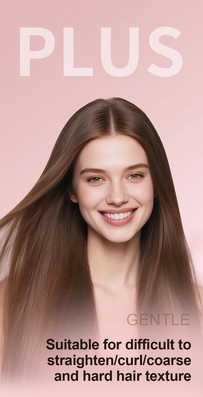 Professional Hair Straightener with Oil Coating Wide Plates–60W Fast Heating,Care for Frizzy,PTC Technology for Smooth Styling