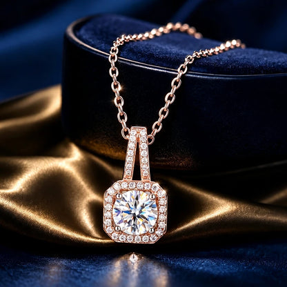 Moissanite sunflower Pendant Women's 925 Silver Necklace Comes with a GRA Certificate Perfect for Anniversaries and Parties