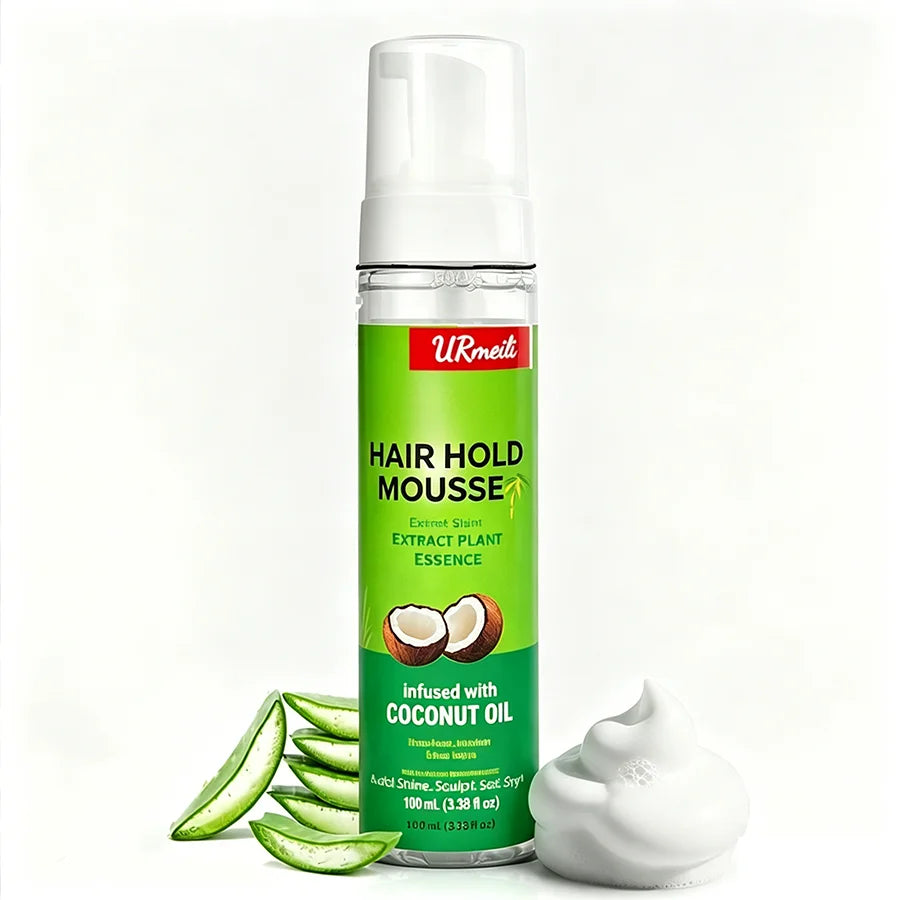 207ml Olive Oil Curly Hair Styling Mousse, Strong Hold Anti-Frizz Hair Foam, Curl Defining Mousse for Women Natural Hair & Lace