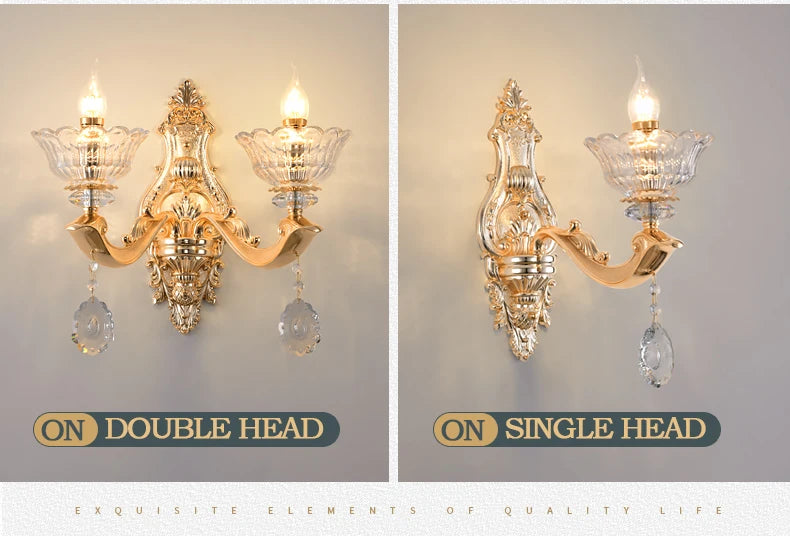 European Style Pendant Lamp Living Room Lamp Crystal Luxurious Atmosphere French Style Restaurant Lamp Duplex Building Lights