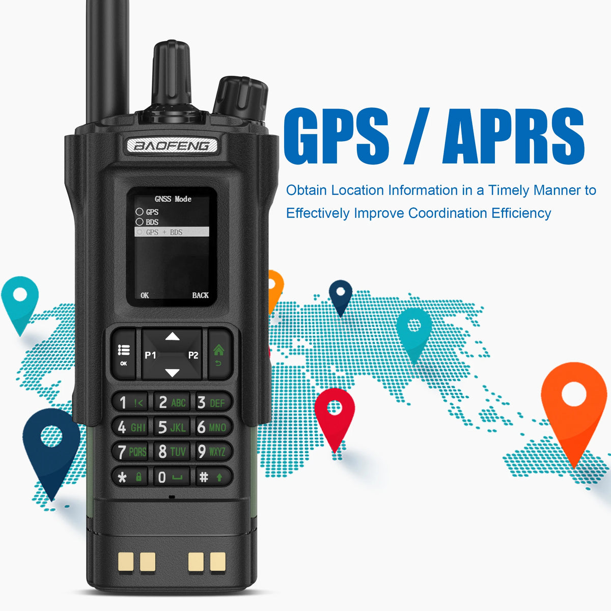 BAOFENG DM-32 Walkie Talkie With Belt Holster DMR Radio Digital GPS APRS AES256 Type-C Vox 4000CH DualMode Analog Dual Time Slot