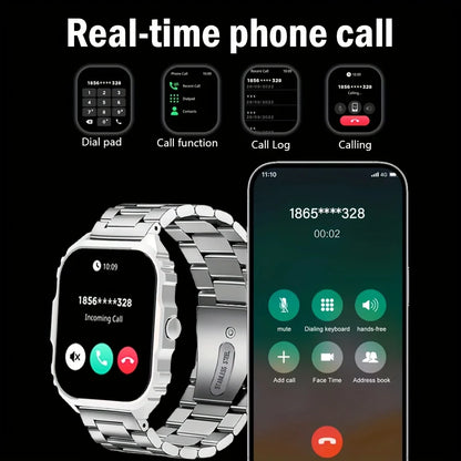 Smart Watch，1.84-Inch Large Square Screen, with Multi-Sports Mode/Call Reminder/Music/Photography And Other Super Functions