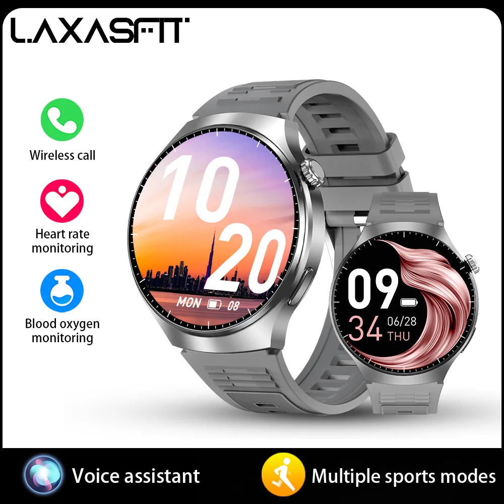 LAXASFIT 2026 New Smartwatch 1.52-inch HD Display Wireless Charging Bluetooth Calling Men's Sports Smart Watch