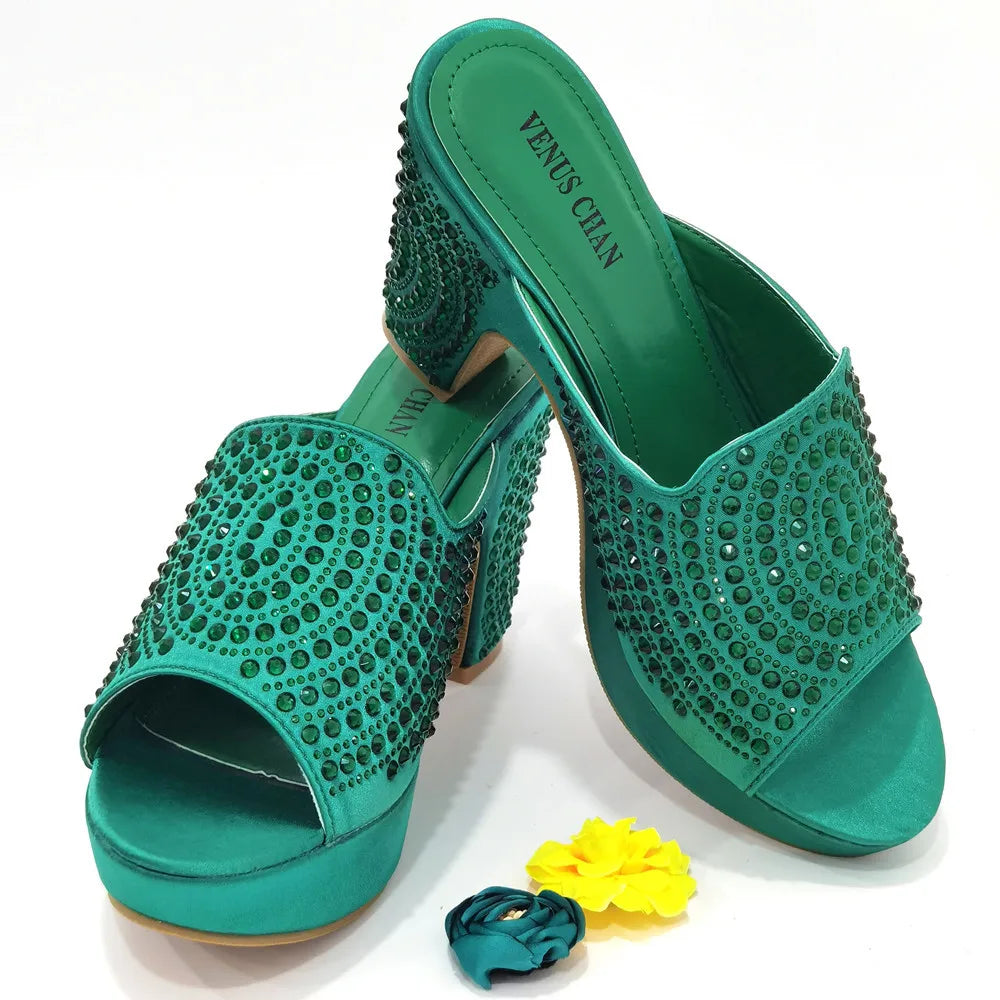 2023 Fashion Women Summer Autumn Skid-proof Square Toe Shoes  Heels Italian Woman Wedding for Party Shoes