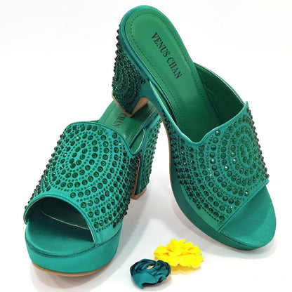 2023 Fashion Women Summer Autumn Skid-proof Square Toe Shoes  Heels Italian Woman Wedding for Party Shoes