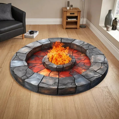 3D Illusion Masterpieces Round Rugs Big Crack and Deep Hole Designs Stunning Optical Illusion Carpets Look Crack Floor Mats