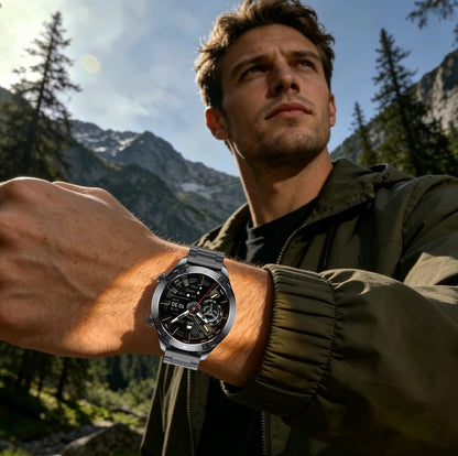2026 new business men's smart watch 1000 mAh battery with compass altitude pressure IPX8 waterproof call sports health watch