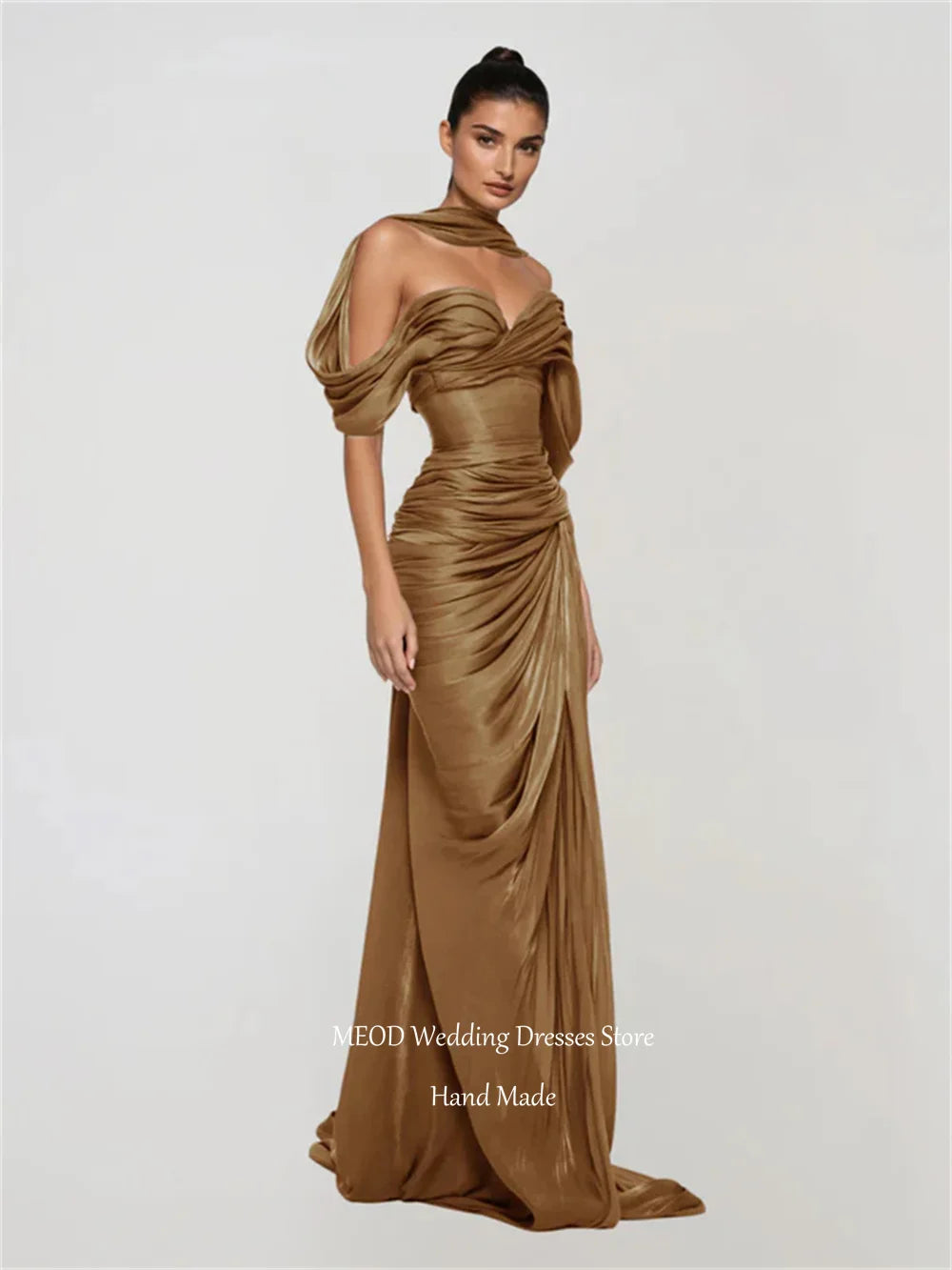 MEOD Formal Evening Dresses Sweetheart Backless High Slit Mermaid Prom Gown Off The Shoulder Long Train Elegant Dress Customized