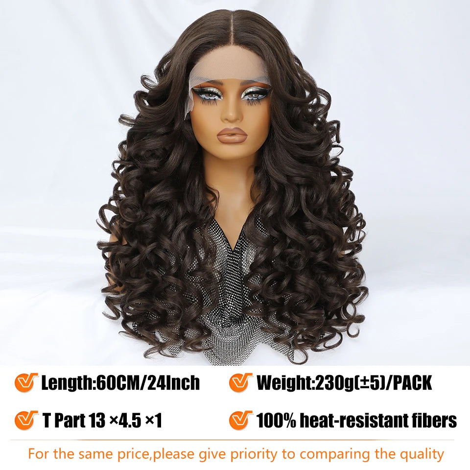 24Inch Latisha Synthetic Lace Front Wigs For Women Curly Afro Lace Wigs Black Blonde Orange 13X4.5X1 Cosplay Hair Daily Use