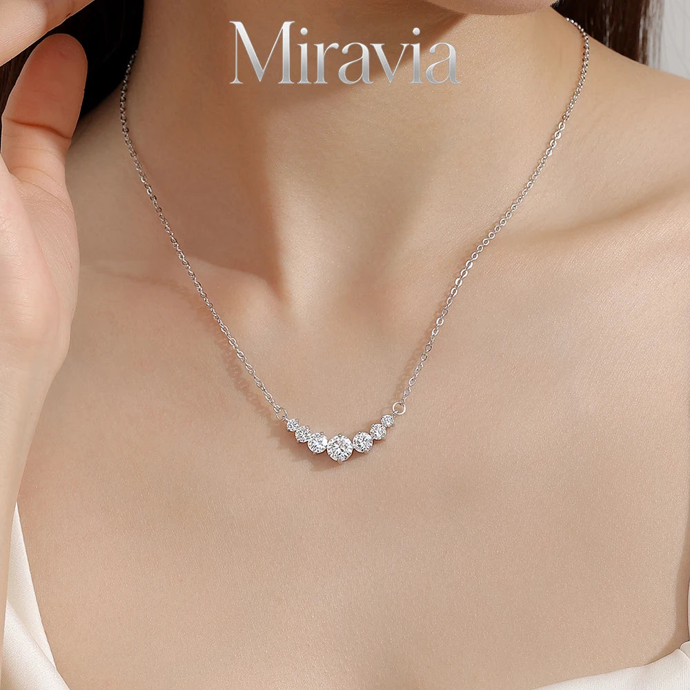 VVS1 D Color Moissanite Necklace for Woman Wedding Fine Jewely with Certificates 925 Sterling Sliver Plated 18k White Gold