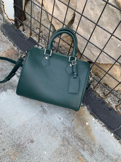 Genuine Grade Leather Women's Shoulder Crossbody Bag Luxury Designer Brand Female Handbag Fashion Soft Cowhide Ladies Boston Bag