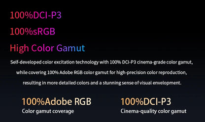 13.3'' AMOLED Portable Monitor OLED Screen 100%DCI-P3 One Cable USB-C Travelling Display On The Go for Office Laptop Mac Windows