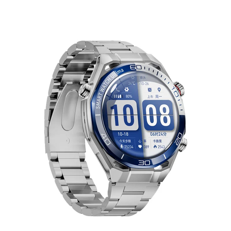 Men Smart Watch Amoled HD Screen Outdoor Sport Tracker Health Monitoring LED Flashlight Bluetooth Call AI Voice SK55 Smartwatch