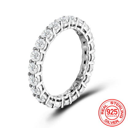 BLUEENCH 3mm Round Moissanite Ring 18K White Gold Plated 925 Sterling Silver Fine Jewelry Wedding Engagement Rings for Women Man