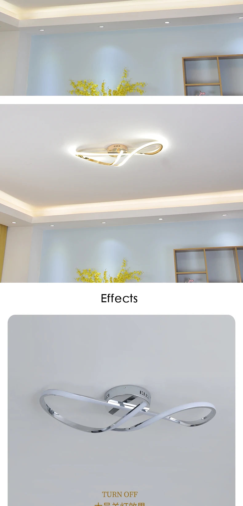 Modern Ceiling Chandelier Gold/Chrome Led Ceiling Lights For Living Bedroom Dimmable Kitchen Dining Room ceiling lamp lustre