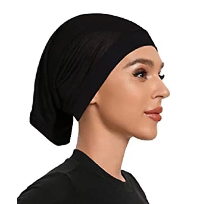 Muslim Underscarf Turban Hijab Ninja Inner Hat Women Chemo Cap Hair Loss Cover Bonnet Instant Bonnet Femme Musulman Headband