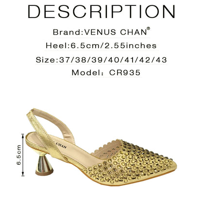 Multicolor Rhinestone Heels & Bag Set | Crystal Pointed Slingback Pumps, Women Wedding Bridal Evening Party Matching Shoes Handb