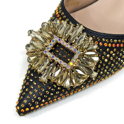 2026 Elegant Nigerian Women's Party Shoes with Medium Heel & Matching Handbag – Pointed Toe Fashion Footwear for Special