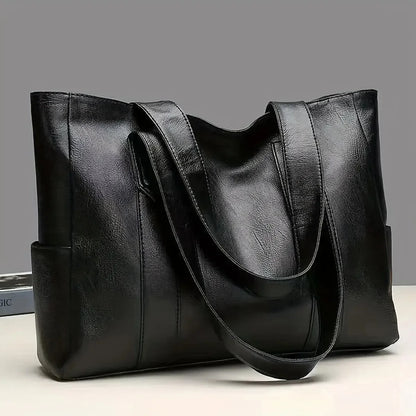 Vintage Ladies Bag Large Capacity Handbag , Vintage Plain Shoulder Bag , Ladies Commuter Casual Handbag