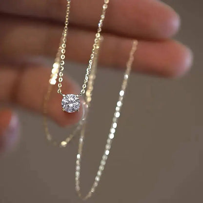 TY 925 Sterling Silver Moissanite Women's Necklace 1-5 Carat Moissanite Three Colors D Color With Certificate Fine Ewelry Gift