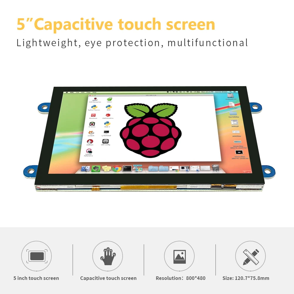 5 inch Display 800×480 monitor with Windows-support raspberry pi Portalil Monitor full hd Touch  IPS LCD  hdmi Compatible Screen
