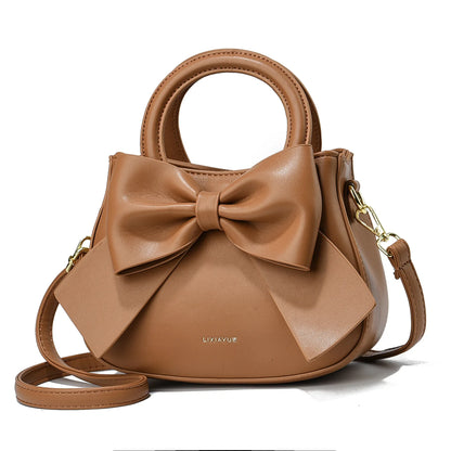 New Fashion Casual Handbags for Women Cute Bow Black White Blue PU Handbags Trendy Daily Shoulder Underarm Bags Bolsa Feminina