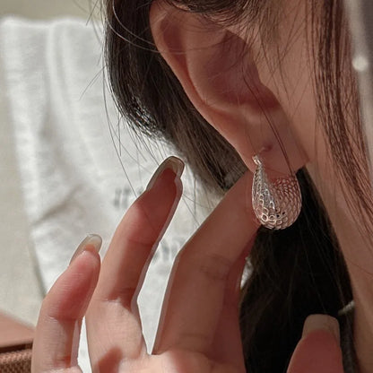 925 Sterling Silver Vintage Earrings For Women Trendy Simple Big Web Earring Jewelry Prevent Allergy Party Accessories