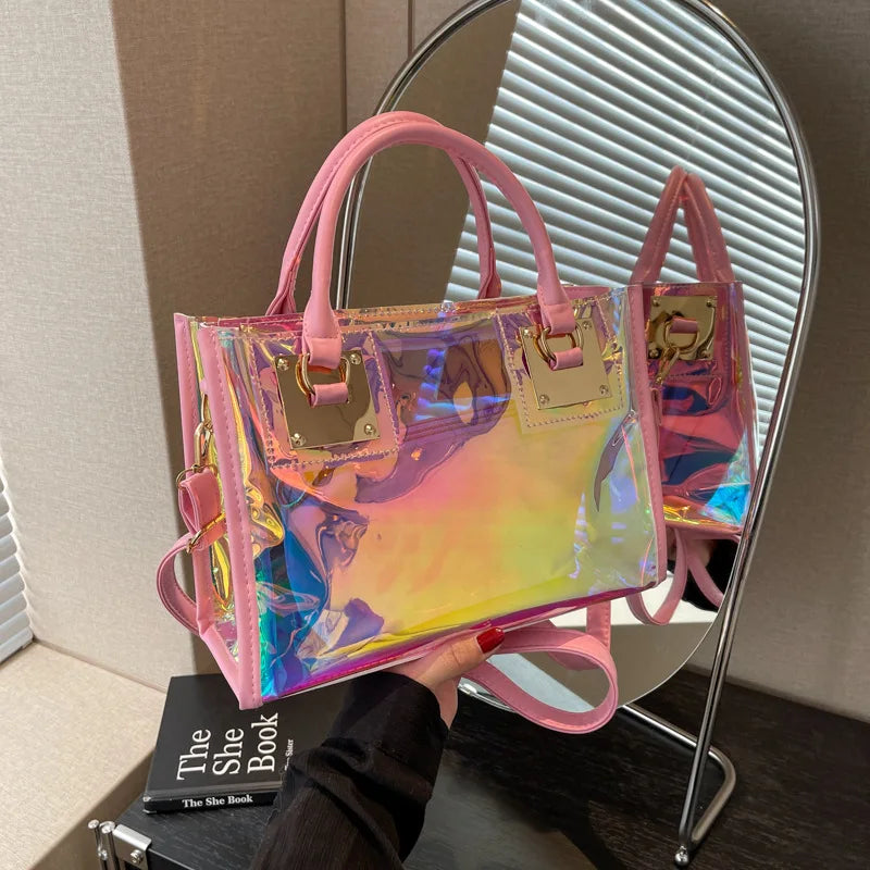 Fashionable Plastic Dazzling Colors Casual Crossbody Bags for Women Ladies Luxury Designer Tote Handbags Travel Shoulder Bag Sac