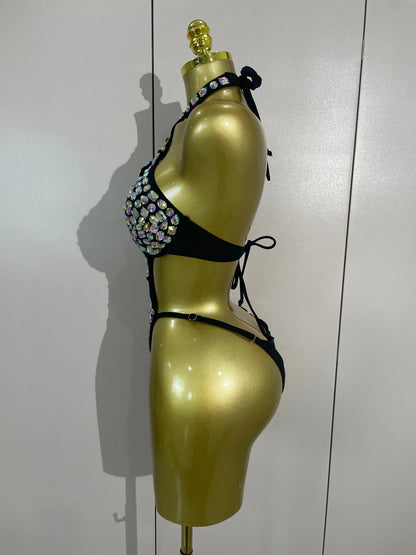 Sexy Sparkly Diamonds Swimsuit Bar Bikini 2026 Fashion Women Crystal Handmade One-piece Bodysuit Swimsuit Stage Photoshoot Wear